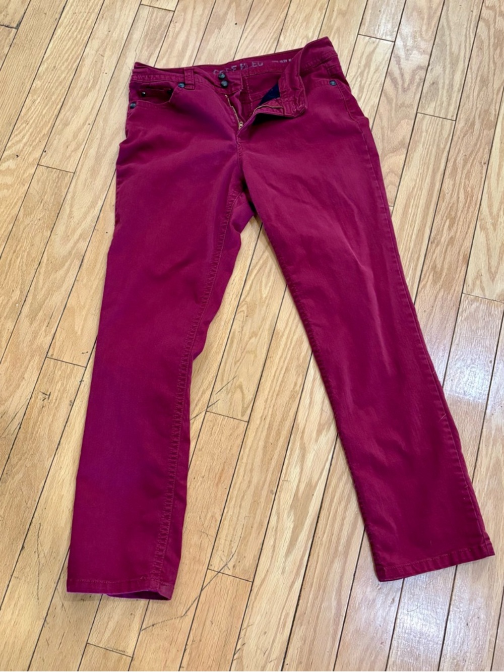 Code Bleu Marielle Slim Pants in Deep Berry Red